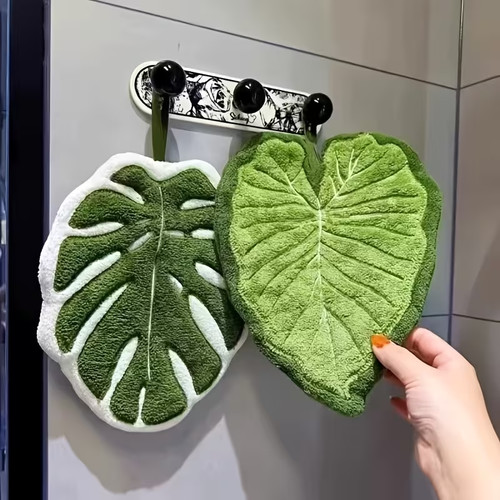 2pcs hand towels leaf hanging - hand,