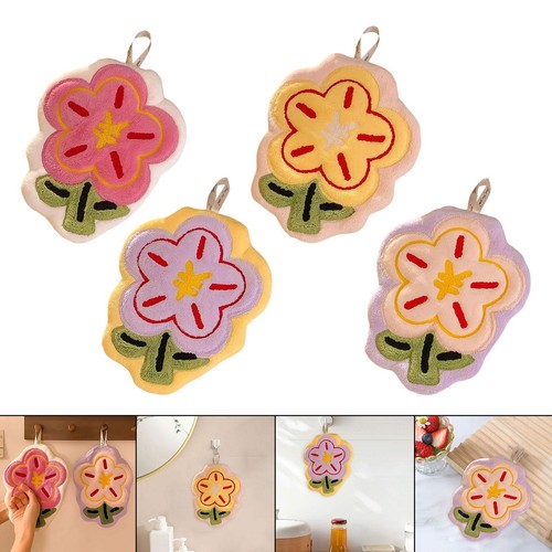 Floral hand towel with hanging - floral,
