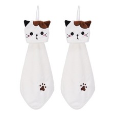 2Pcs Cute Hand Towels, Coral